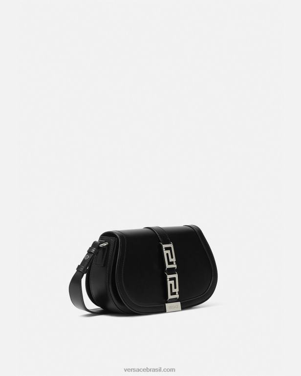 bolsas P2TX248 Versace bolsa de ombro deusa grega preto mulheres