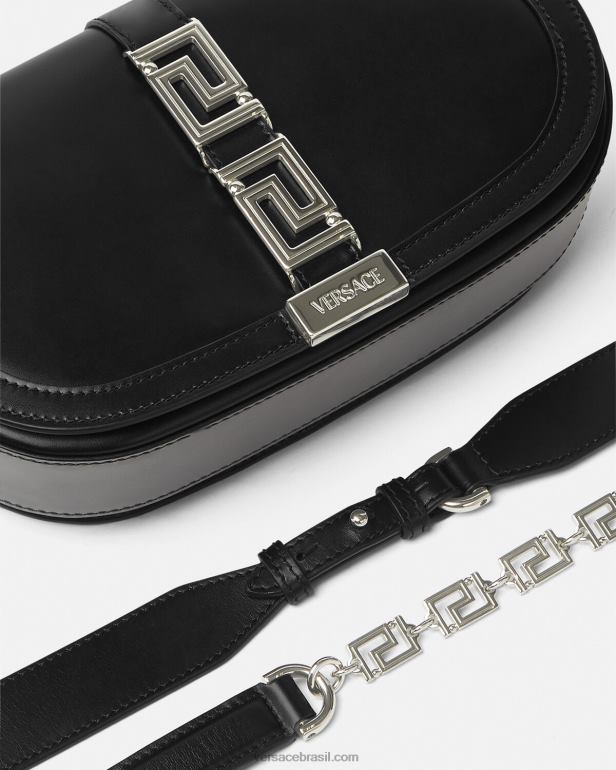 bolsas P2TX248 Versace bolsa de ombro deusa grega preto mulheres