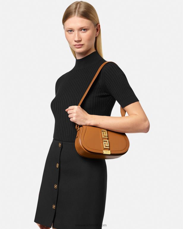 bolsas P2TX249 Versace bolsa de ombro deusa grega caramelo mulheres