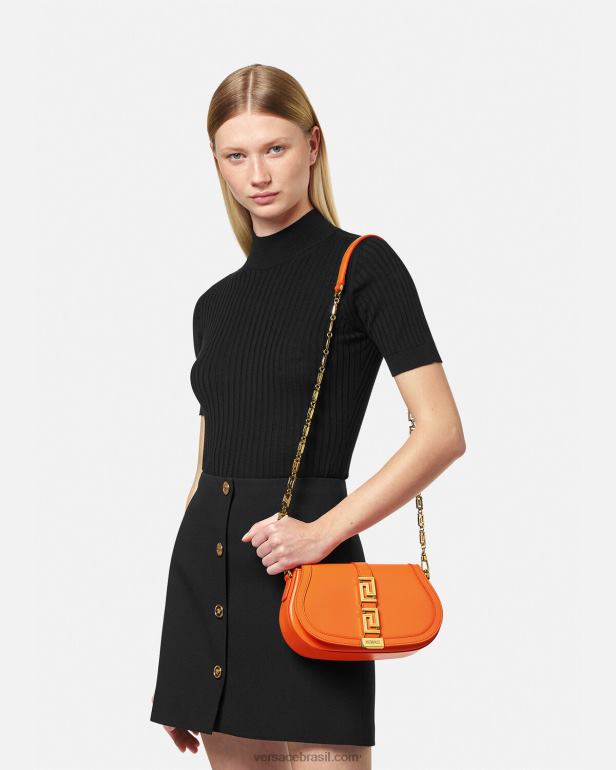 bolsas P2TX250 Versace bolsa de ombro deusa grega laranja mulheres