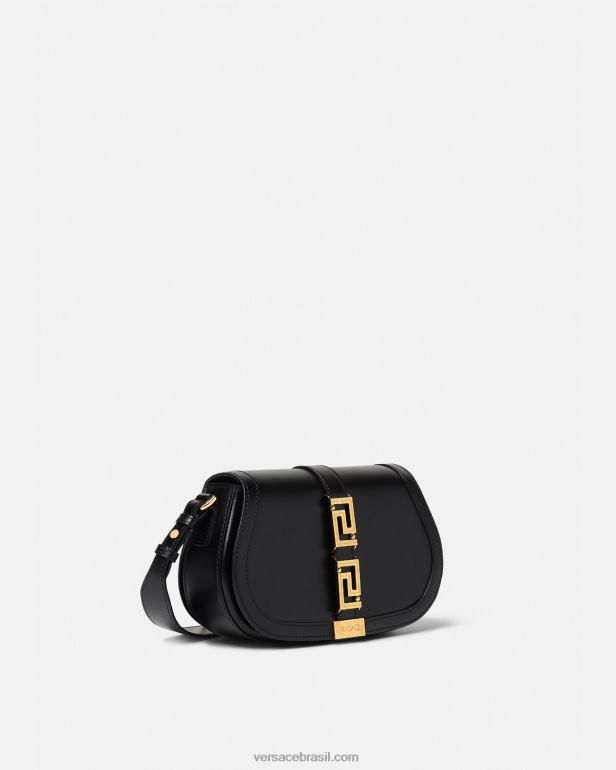 bolsas P2TX251 Versace bolsa de ombro deusa grega preto mulheres