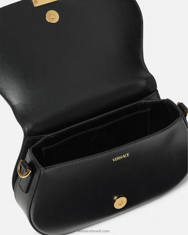 bolsas P2TX251 Versace bolsa de ombro deusa grega preto mulheres
