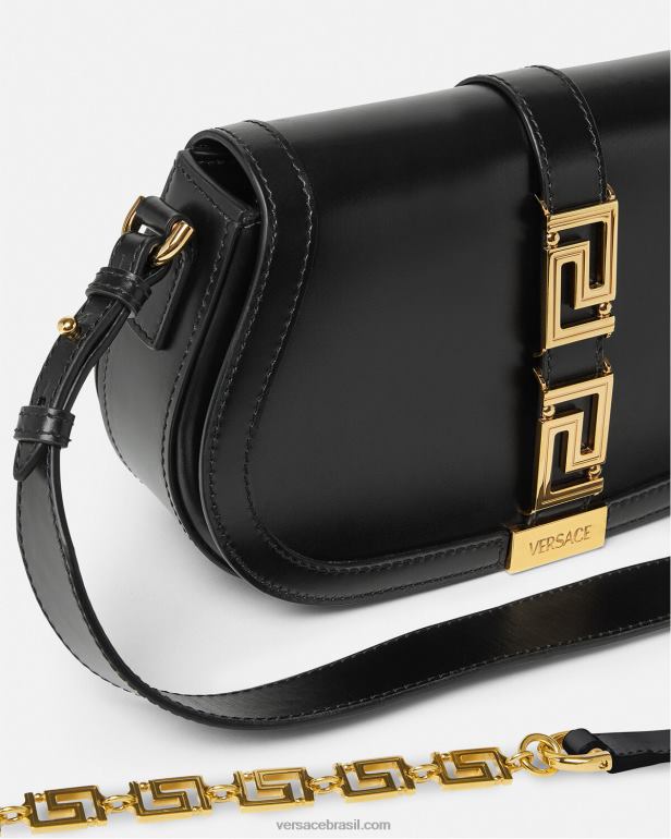 bolsas P2TX251 Versace bolsa de ombro deusa grega preto mulheres