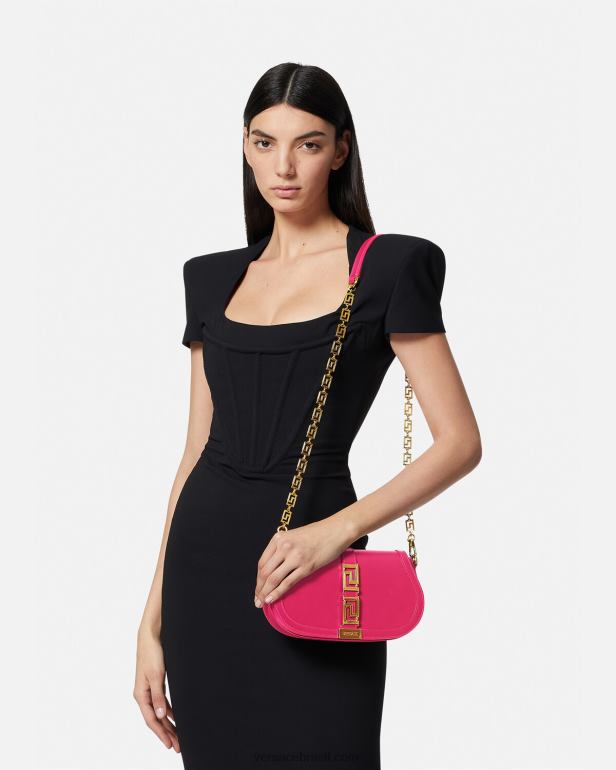 bolsas P2TX252 Versace bolsa de ombro deusa grega rosa mulheres