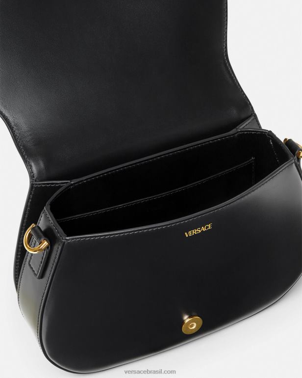 bolsas P2TX254 Versace bolsa de ombro grande deusa greca preto mulheres