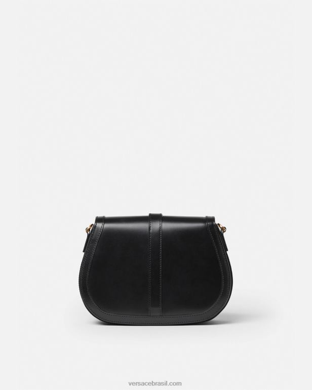 bolsas P2TX254 Versace bolsa de ombro grande deusa greca preto mulheres