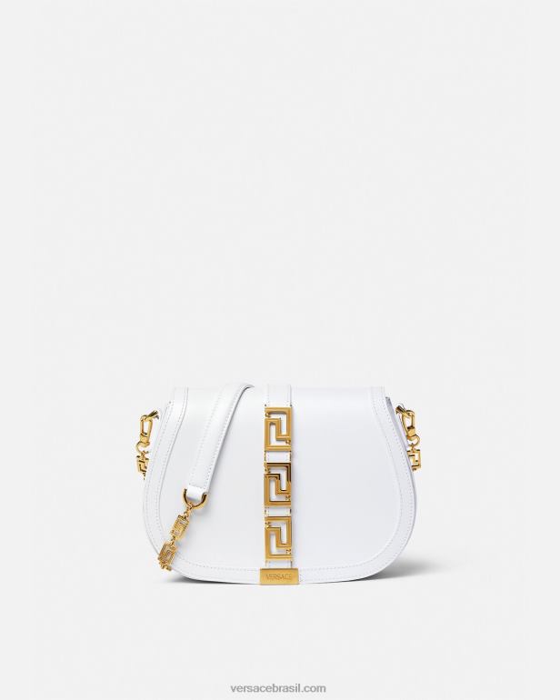 bolsas P2TX255 Versace bolsa de ombro grande deusa greca branco mulheres