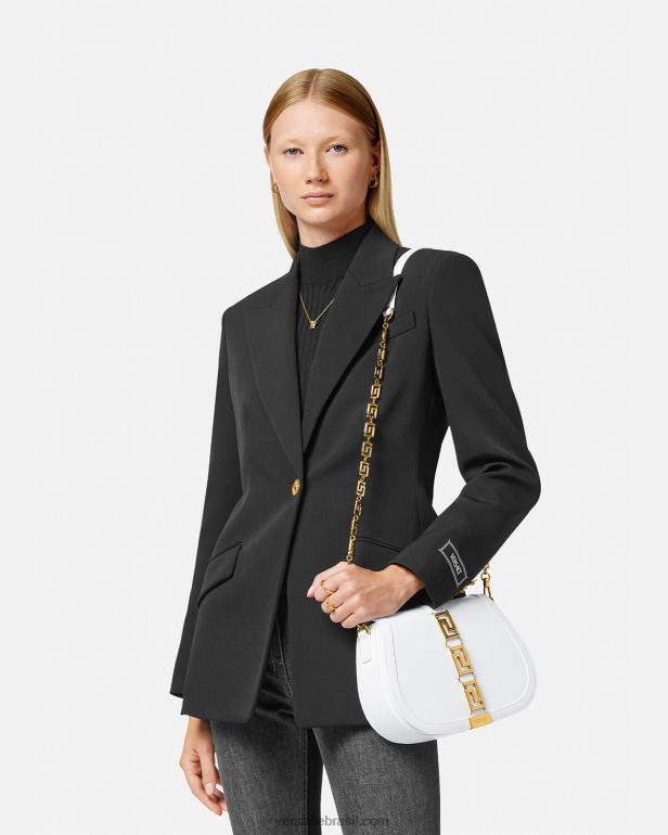 bolsas P2TX255 Versace bolsa de ombro grande deusa greca branco mulheres