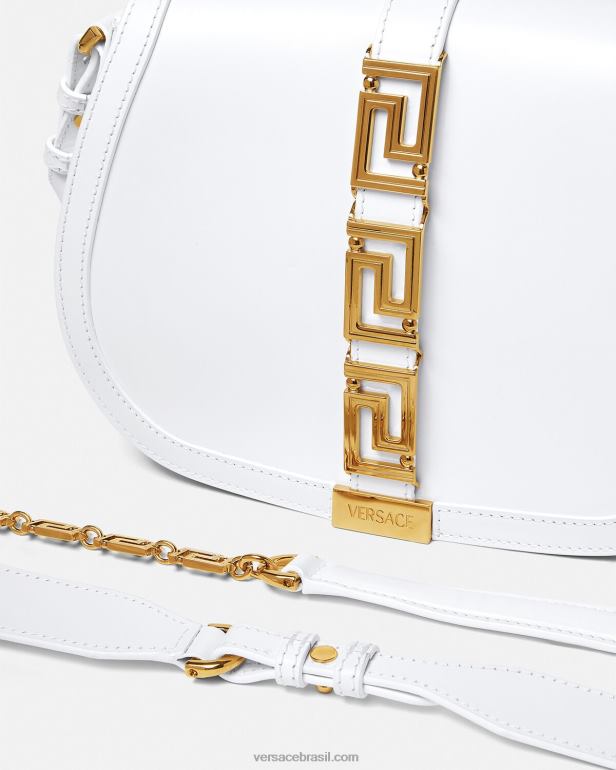 bolsas P2TX255 Versace bolsa de ombro grande deusa greca branco mulheres