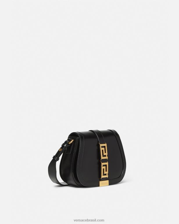 bolsas P2TX260 Versace bolsa de ombro pequena deusa greca preto mulheres