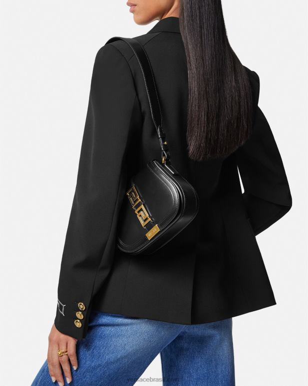 bolsas P2TX260 Versace bolsa de ombro pequena deusa greca preto mulheres