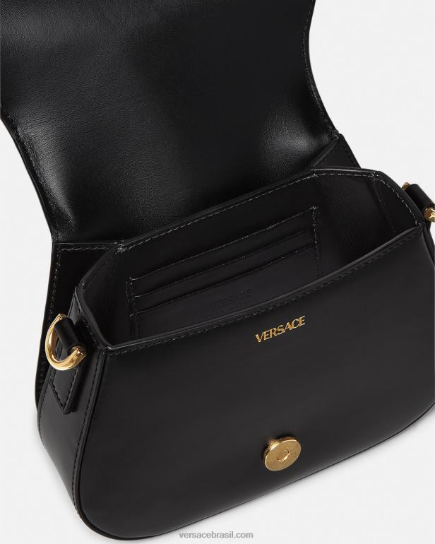 bolsas P2TX260 Versace bolsa de ombro pequena deusa greca preto mulheres