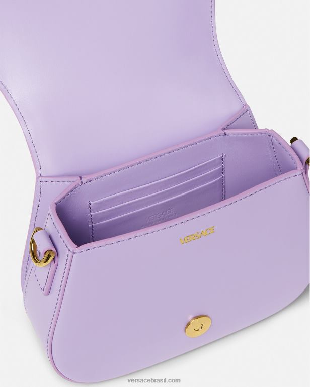 bolsas P2TX263 Versace bolsa de ombro pequena deusa greca lilás mulheres