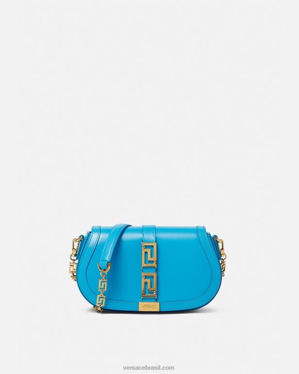 bolsas P2TX266 Versace bolsa de ombro deusa grega dv azul mulheres