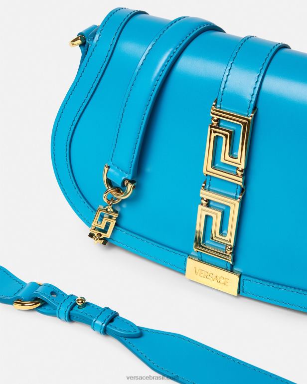 bolsas P2TX266 Versace bolsa de ombro deusa grega dv azul mulheres