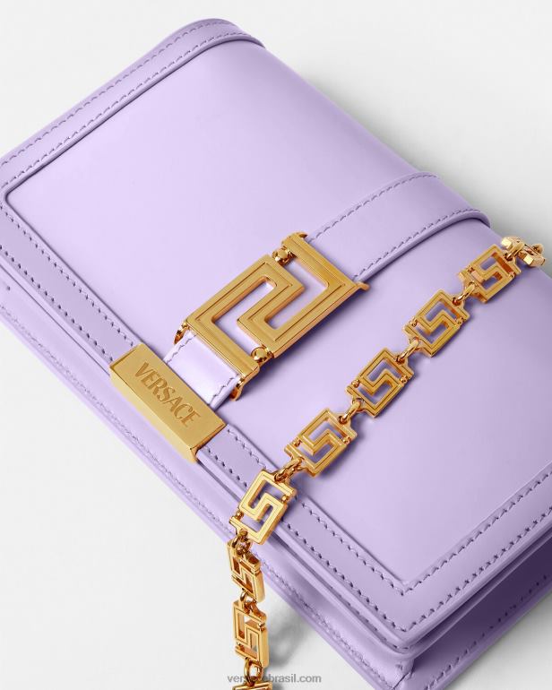 bolsas P2TX269 Versace bolsa mini deusa greca lilás mulheres