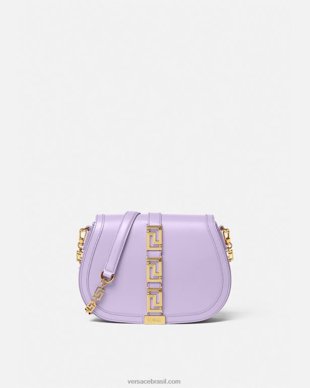 bolsas P2TX272 Versace bolsa de ombro grande deusa greca lilás mulheres