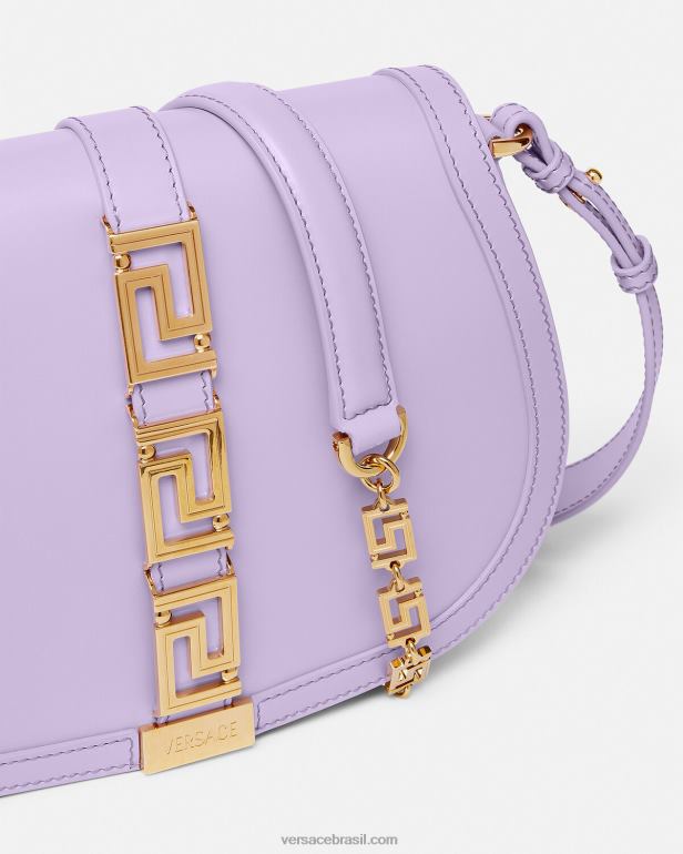 bolsas P2TX272 Versace bolsa de ombro grande deusa greca lilás mulheres