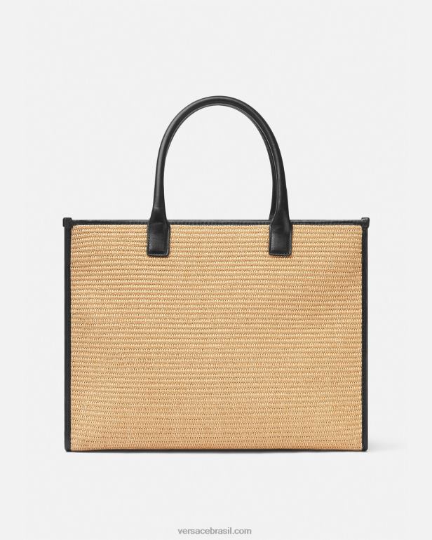 bolsas P2TX301 Versace bolsa tote grande la medusa com tachas bege mulheres