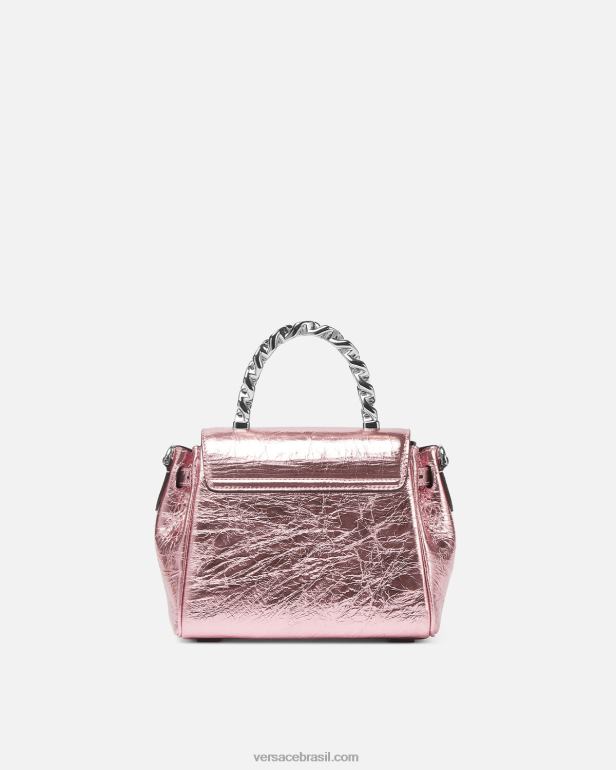 bolsas P2TX303 Versace bolsa pequena la medusa metálica rosa mulheres
