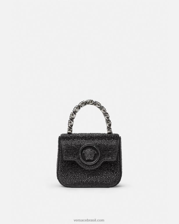 bolsas P2TX313 Versace bolsa mini la medusa cristal preto mulheres