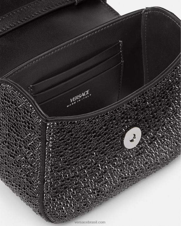 bolsas P2TX313 Versace bolsa mini la medusa cristal preto mulheres