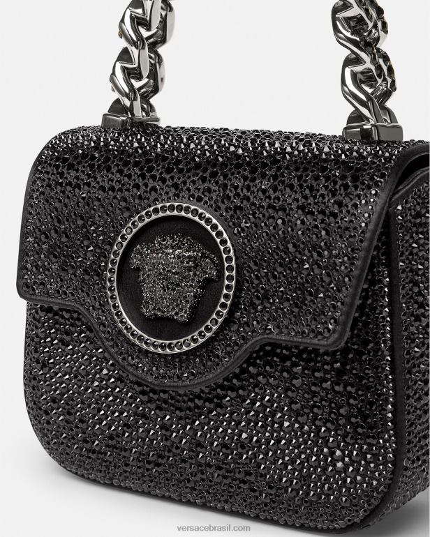 bolsas P2TX313 Versace bolsa mini la medusa cristal preto mulheres