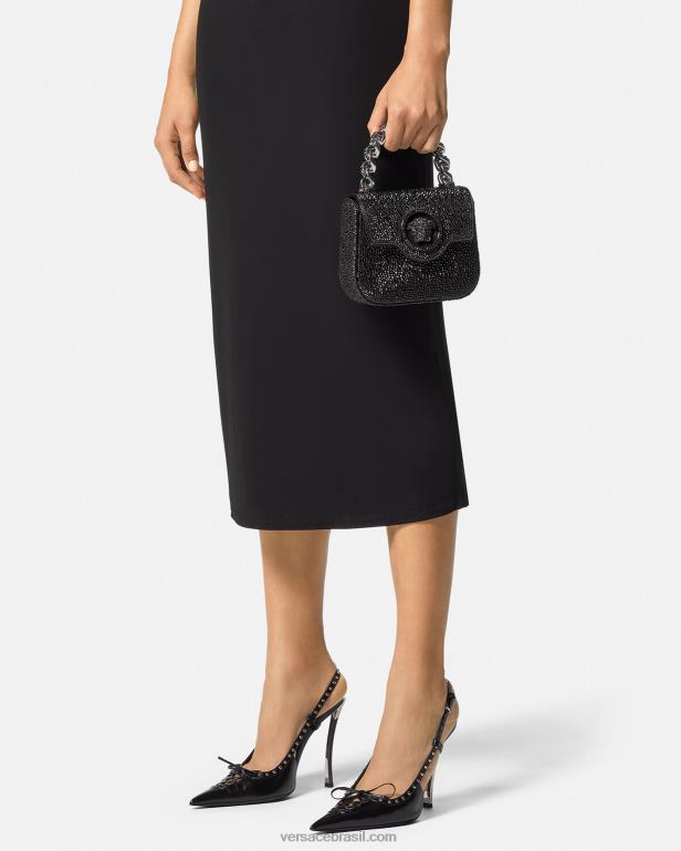 bolsas P2TX313 Versace bolsa mini la medusa cristal preto mulheres