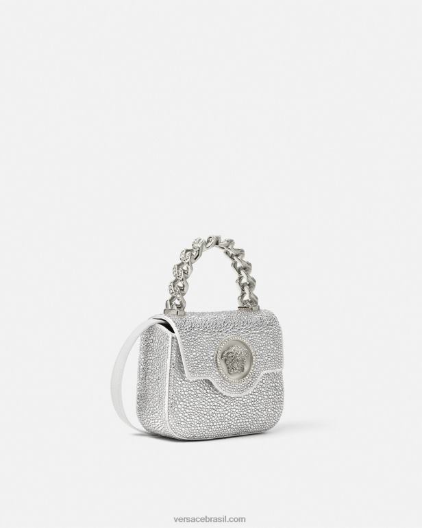 bolsas P2TX314 Versace bolsa mini la medusa cristal branco mulheres
