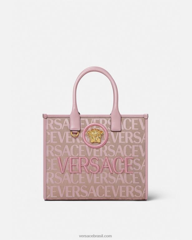 bolsas P2TX317 Versace bolsa tote pequena rosa e estampado mulheres