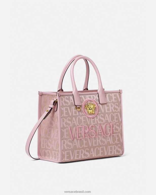 bolsas P2TX317 Versace bolsa tote pequena rosa e estampado mulheres