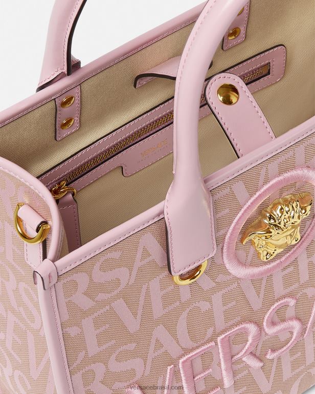 bolsas P2TX317 Versace bolsa tote pequena rosa e estampado mulheres