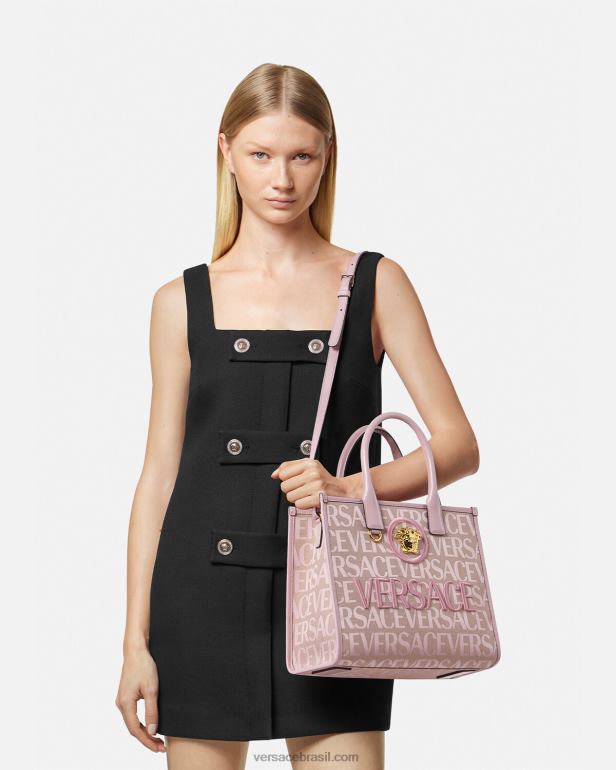 bolsas P2TX317 Versace bolsa tote pequena rosa e estampado mulheres
