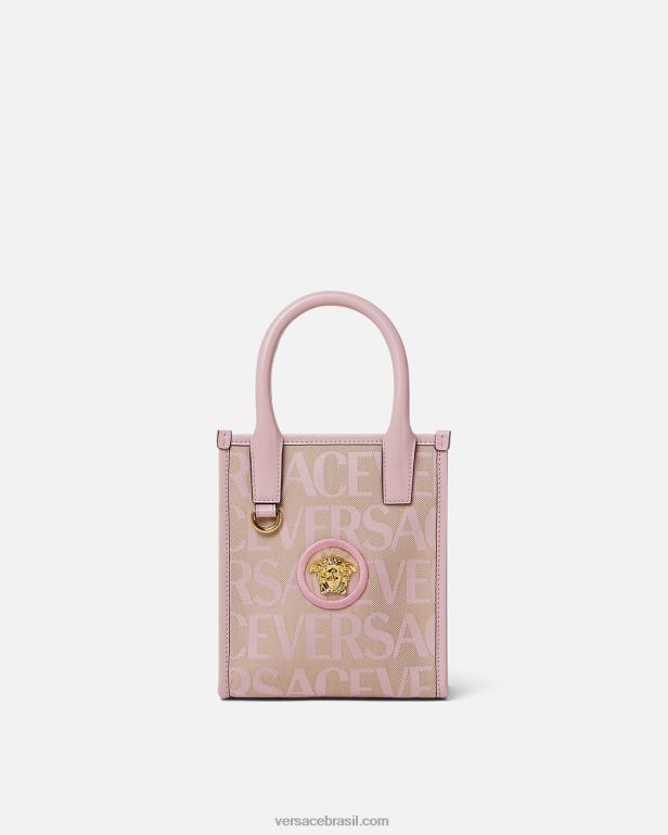 bolsas P2TX319 Versace bolsa tote mini rosa e estampado mulheres