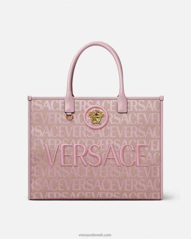 bolsas P2TX320 Versace bolsa tote grande rosa e estampado mulheres