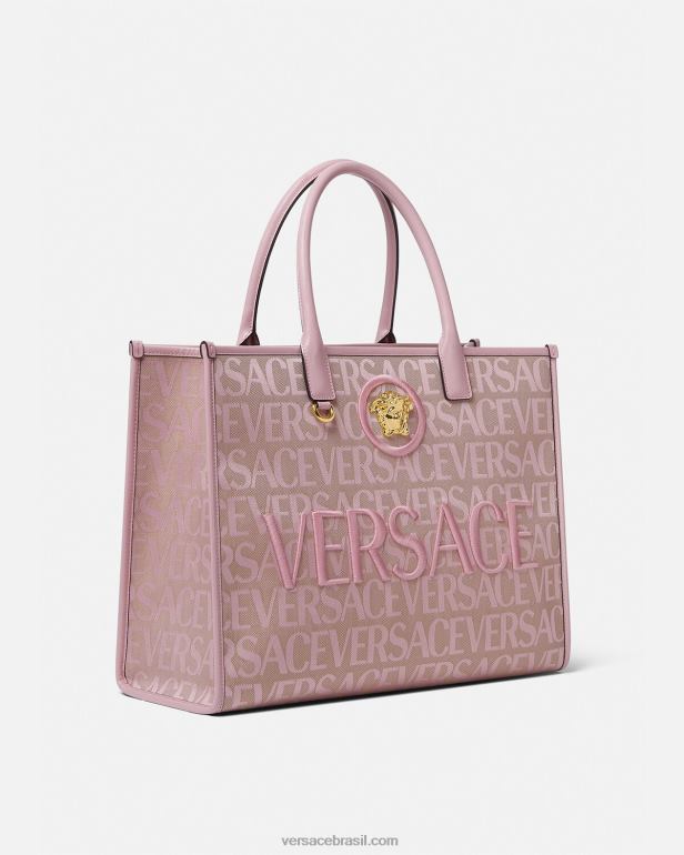 bolsas P2TX320 Versace bolsa tote grande rosa e estampado mulheres