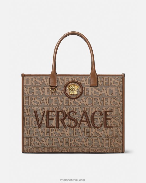 bolsas P2TX321 Versace bolsa tote grande marrom mulheres