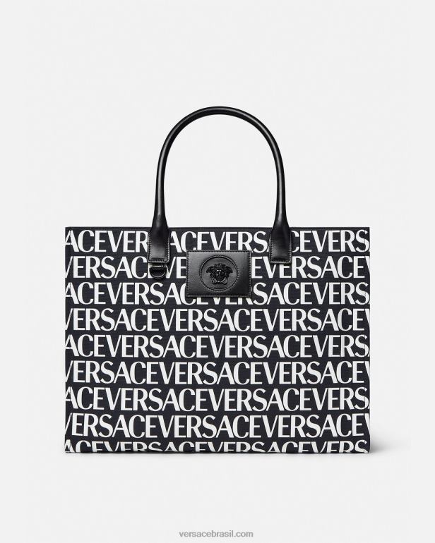 bolsas P2TX322 Versace bolsa tote grande preto mulheres