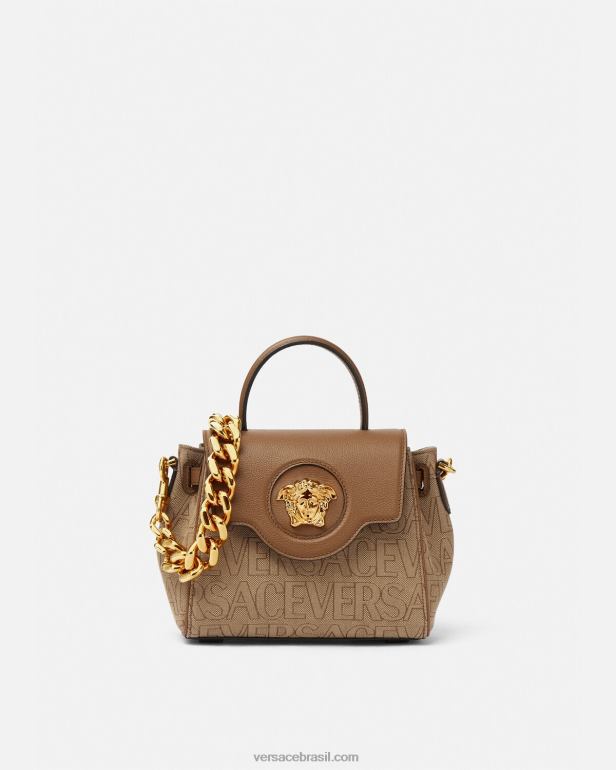 bolsas P2TX325 Versace bolsa pequena la medusa marrom mulheres