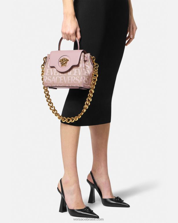 bolsas P2TX326 Versace bolsa pequena la medusa rosa e estampado mulheres