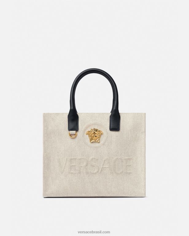 bolsas P2TX330 Versace bolsa tote pequena la medusa bege mulheres