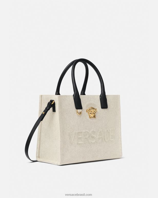 bolsas P2TX330 Versace bolsa tote pequena la medusa bege mulheres