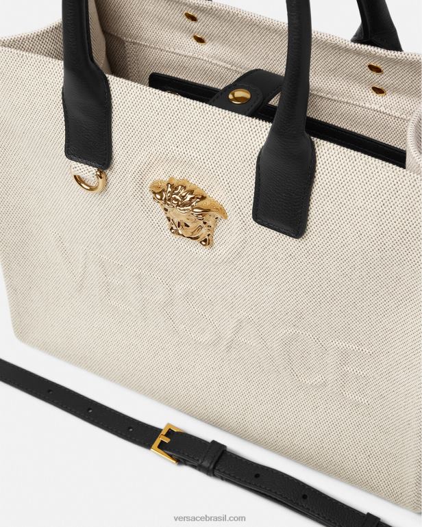 bolsas P2TX330 Versace bolsa tote pequena la medusa bege mulheres