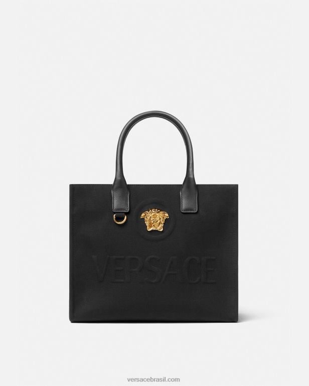 bolsas P2TX331 Versace bolsa tote pequena la medusa preto mulheres