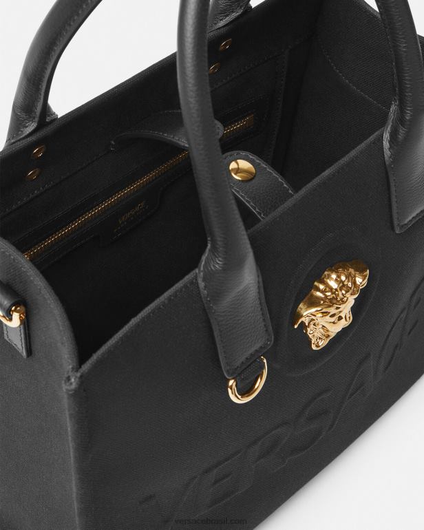 bolsas P2TX331 Versace bolsa tote pequena la medusa preto mulheres