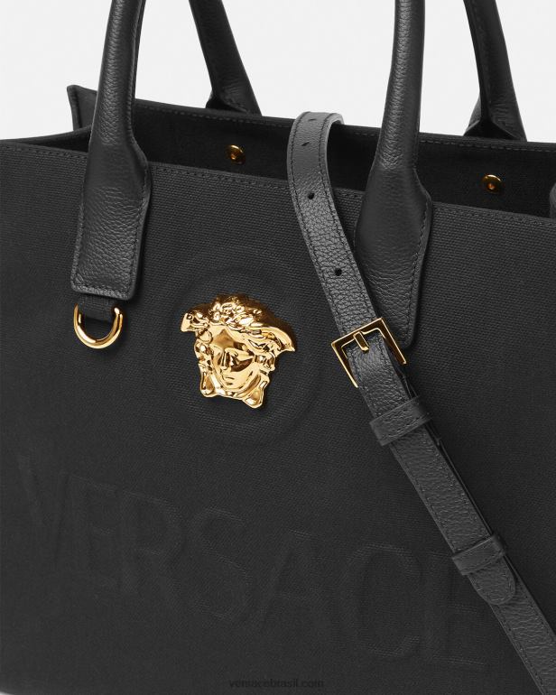 bolsas P2TX331 Versace bolsa tote pequena la medusa preto mulheres