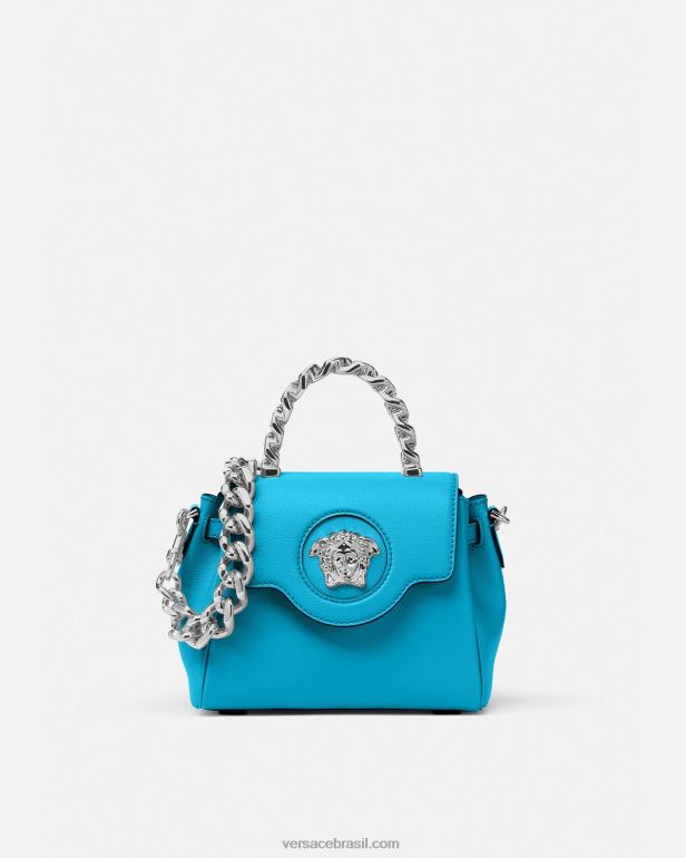 bolsas P2TX333 Versace bolsa pequena la medusa turquesa mulheres