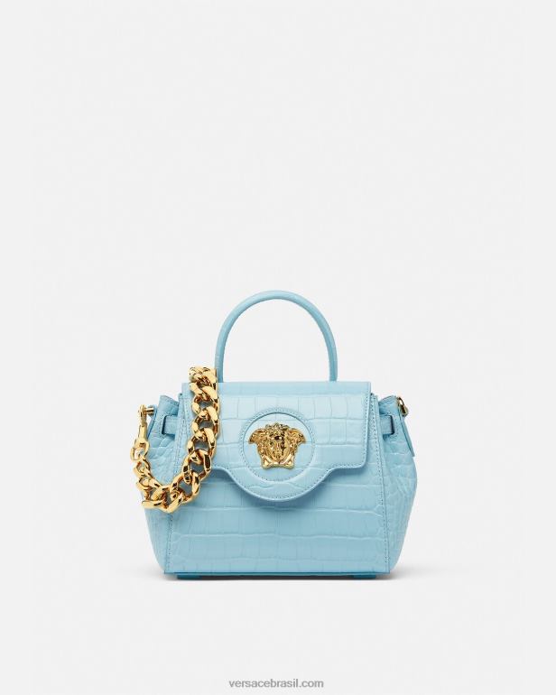 bolsas P2TX336 Versace bolsa pequena la medusa turquesa mulheres