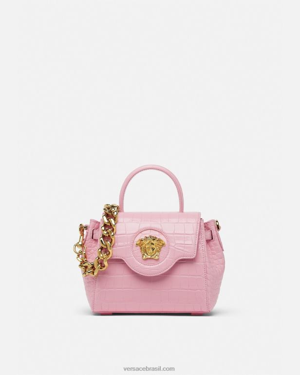bolsas P2TX337 Versace bolsa pequena la medusa rosa mulheres