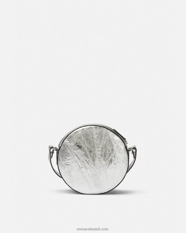 bolsas P2TX338 Versace bolsa transversal redonda la medusa cinza mulheres